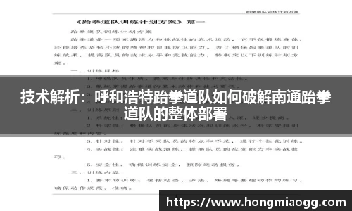 技术解析：呼和浩特跆拳道队如何破解南通跆拳道队的整体部署
